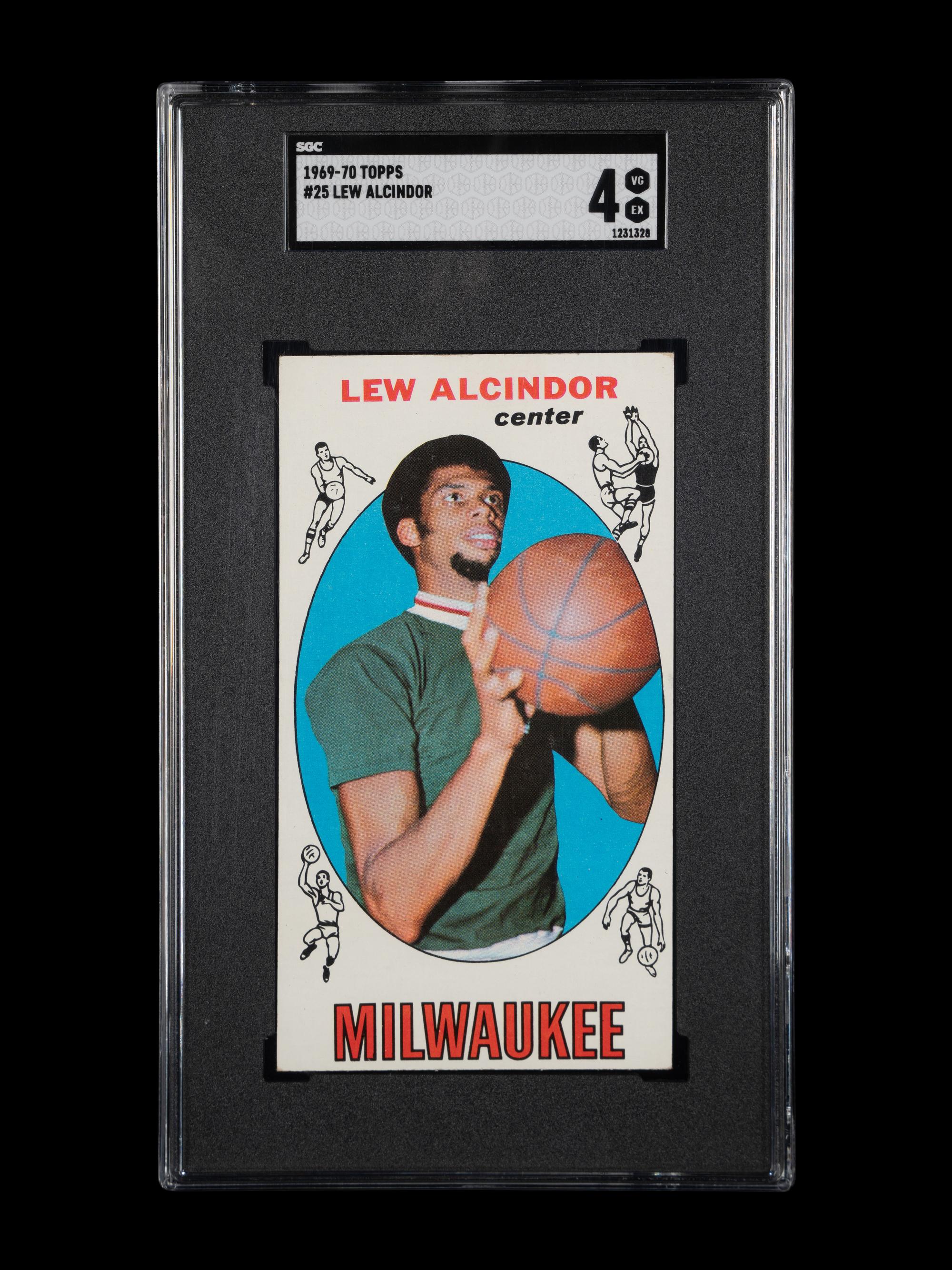 A 1969 Topps Lew Alcindor (Kareem Abdul Jabbar) Rookie Basketball Card (SGC 4 VG-EX)