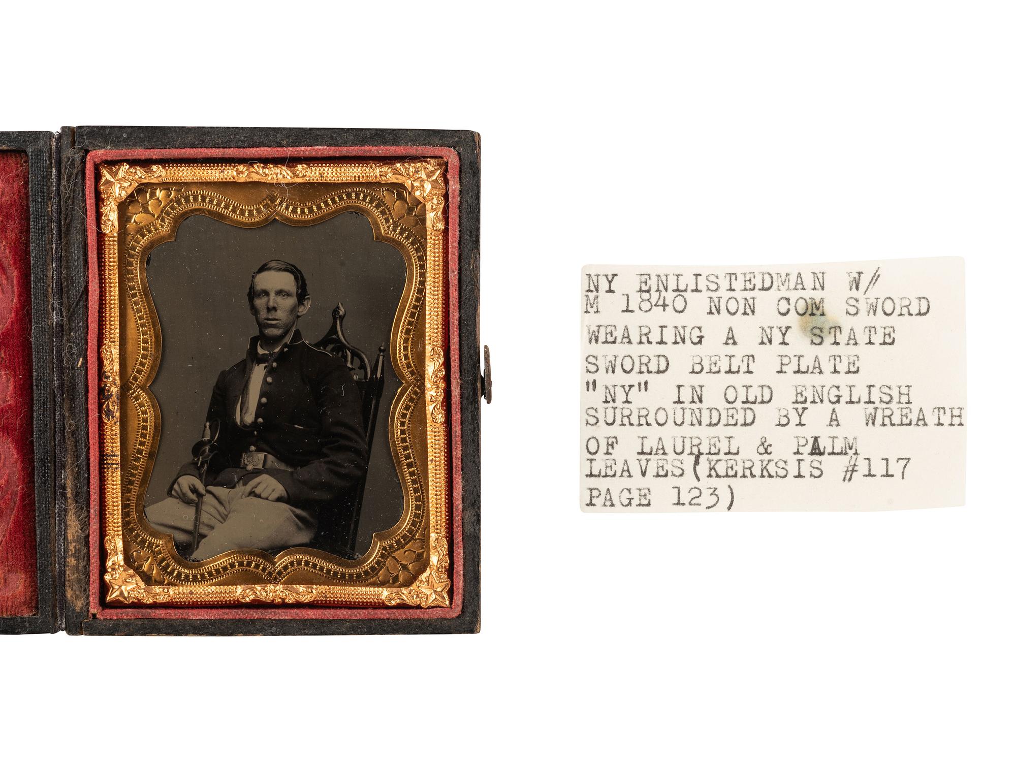 [CIVIL WAR]. 3 ninth plate ambrotypes of pre-war and early war soldiers incl. 2 armed subjects.