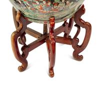 A Pair of Chinese Export Porcelain Fish Bowls with Wood Stands
