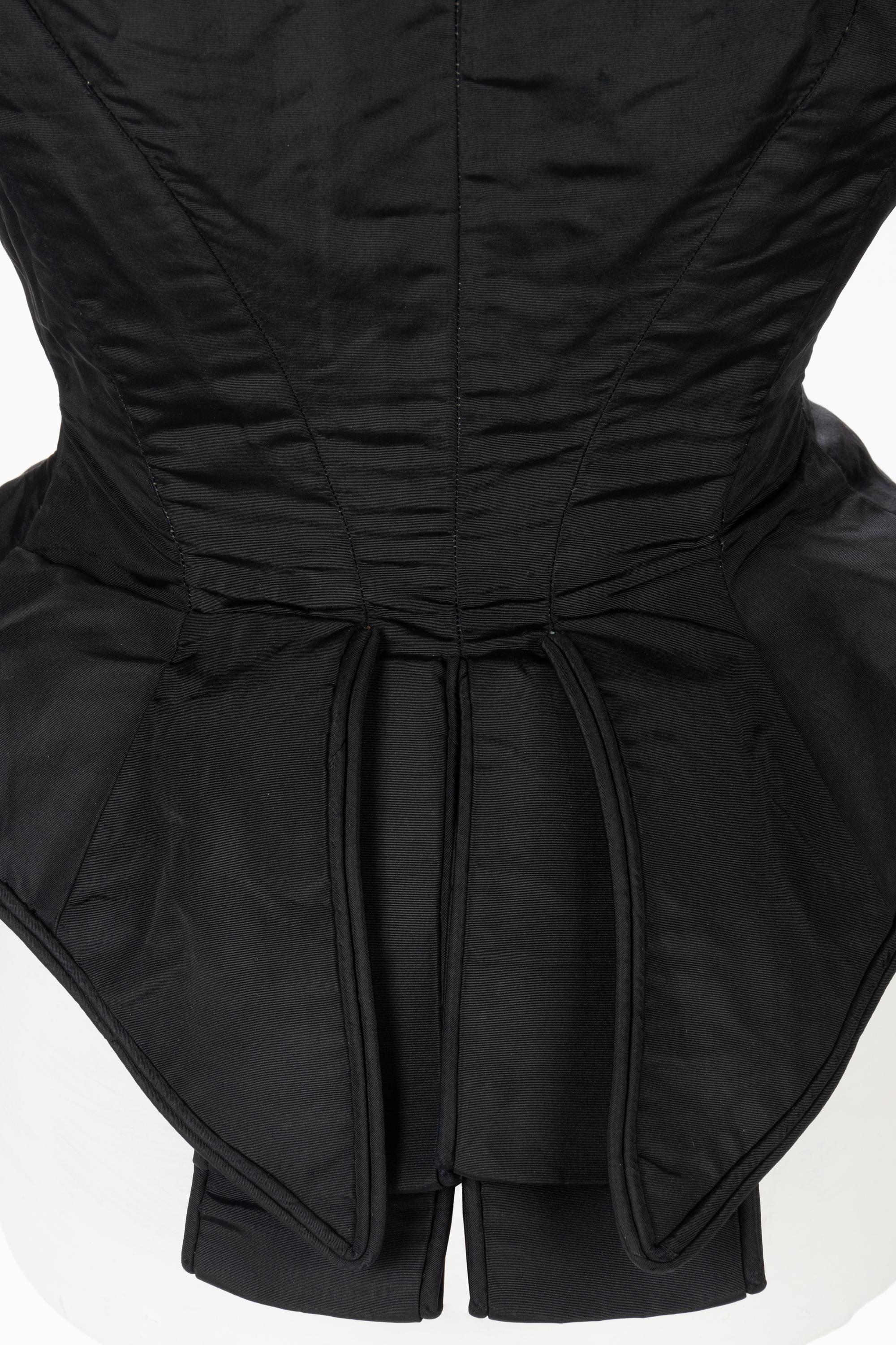 Two Silk Taffeta Evening Bodices, 1880s
