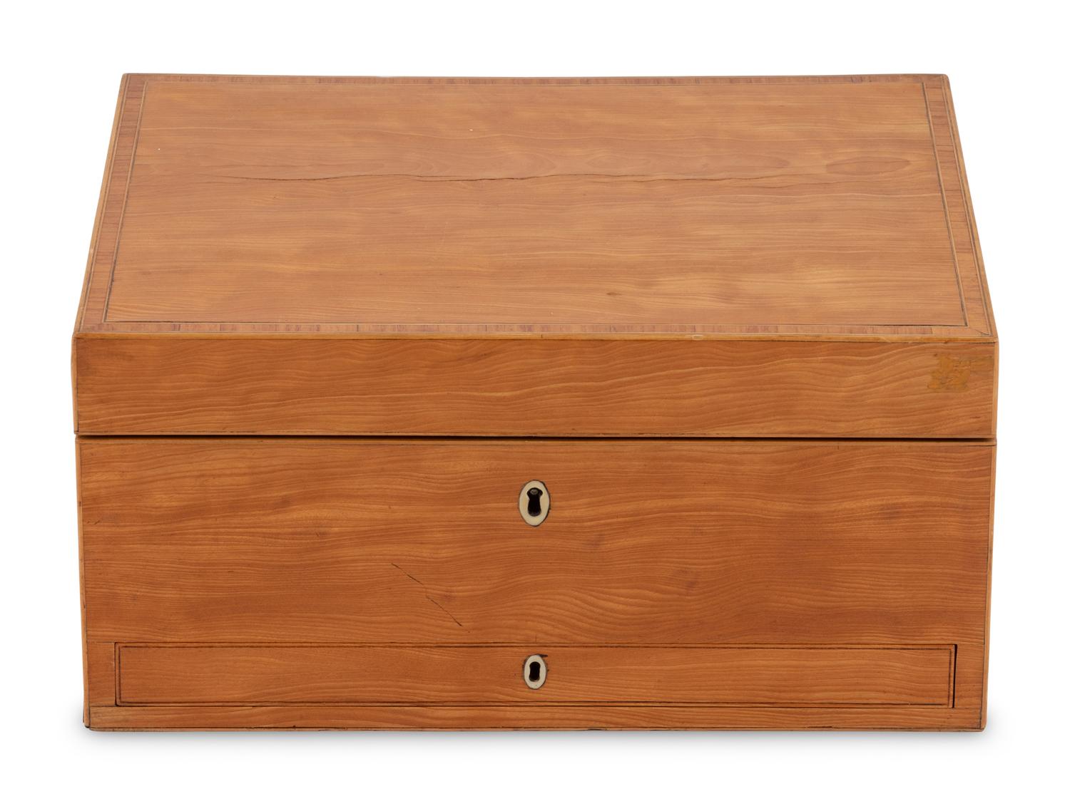 An English Satinwood Traveling Dressing Kit