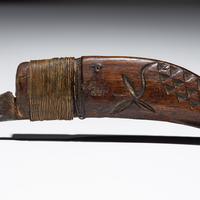 Maliseet / Mi'kmaq Crooked Knife, with Mother-of-Pearl Inlay