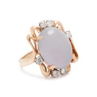 LAVENDER JADE AND DIAMOND RING