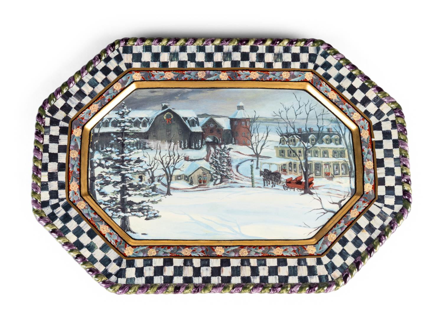 A Set of Sixteen MacKenzie-Childs MacLachlan Ceramic Dinner Plates