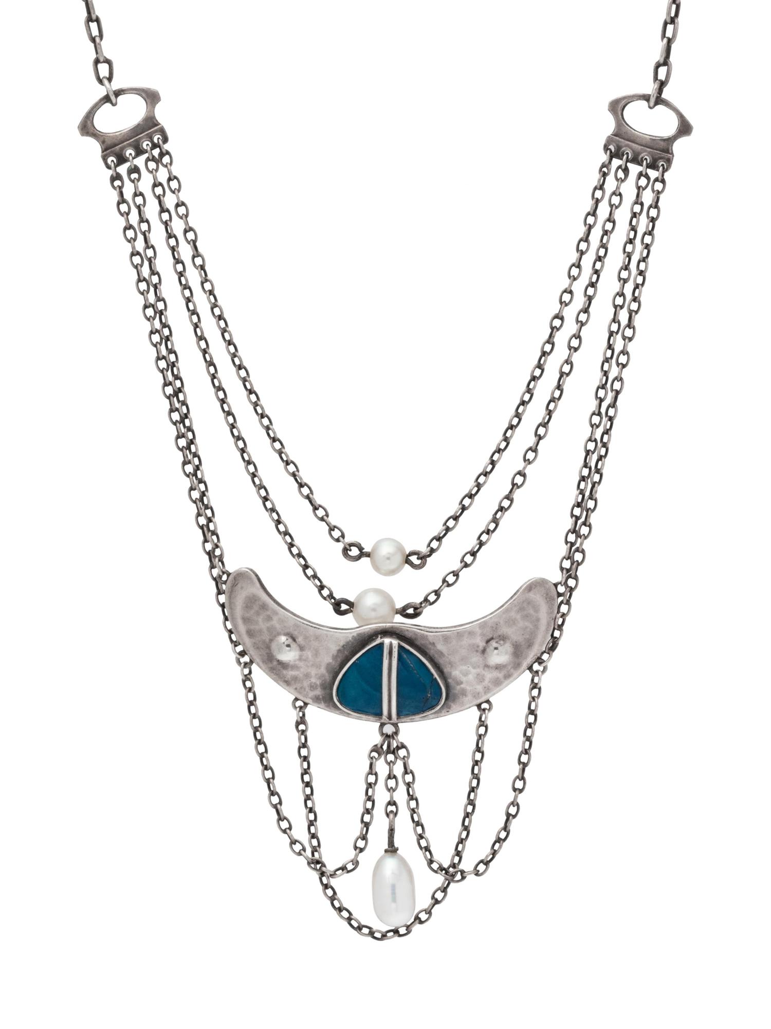 A Jugendstil Silver, Sodalite and Cultured Pearl Necklace, Levinger & Bissinger,
