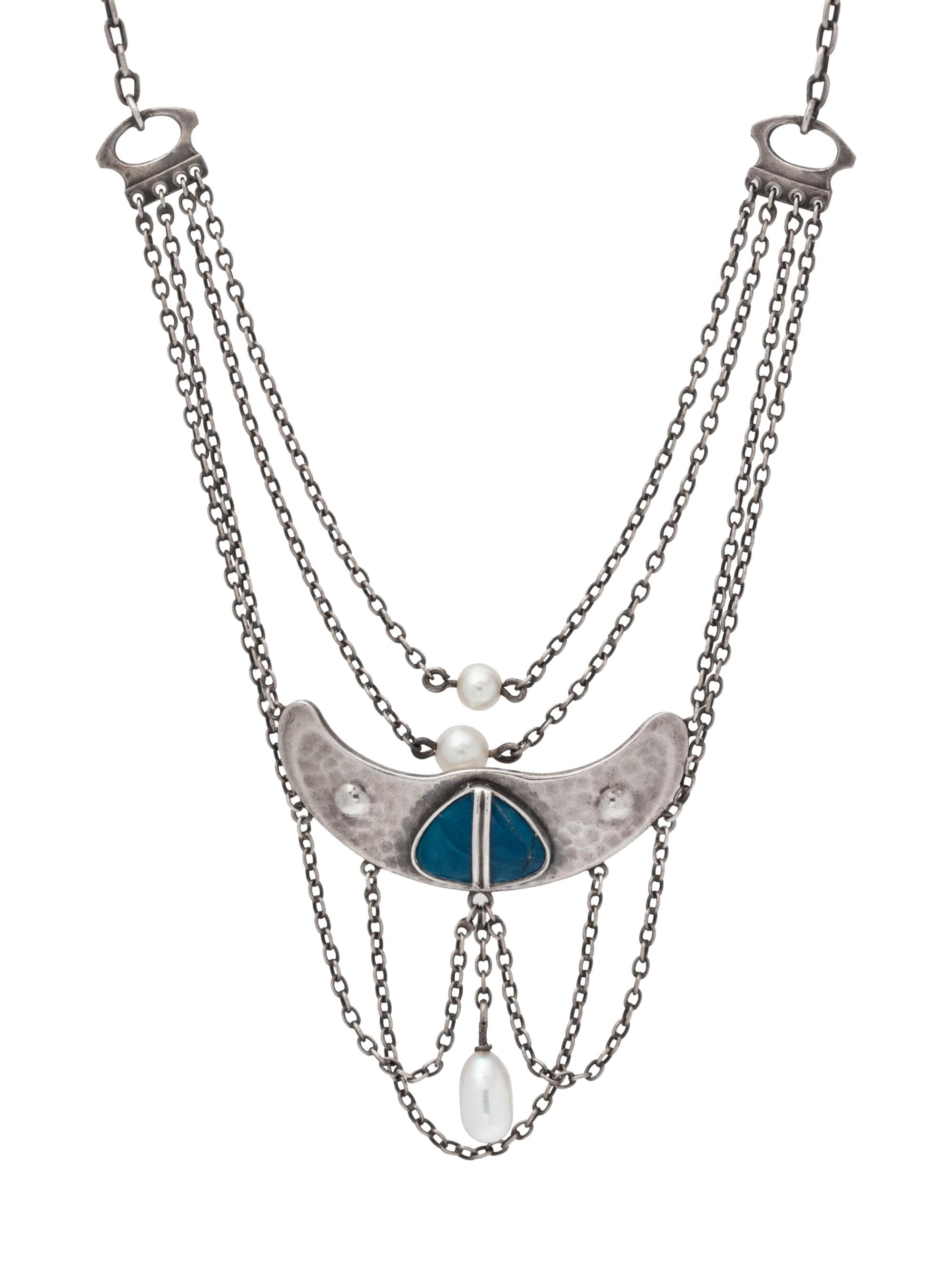 A Jugendstil Silver, Sodalite and Cultured Pearl Necklace, Levinger & Bissinger,