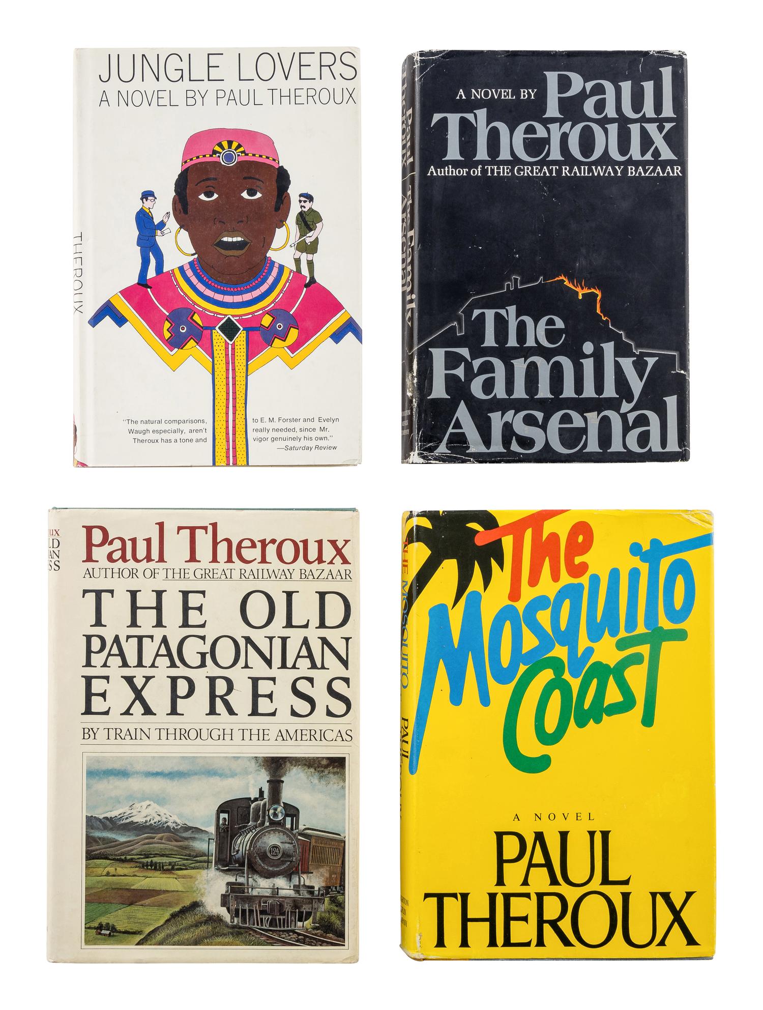 THEROUX, Paul (b. 1941). A group of 14 works by Theroux, MOST FIRST EDITIONS, MOST SIGNED, comprising: