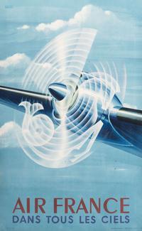 [TRAVEL]. ATELIER PERCEVAL, artist. Air France / Dans Tous Les Ciels . Paris: Perceval, [1948].