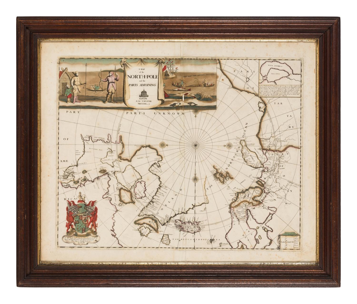 PITT, Moses (1654-1696). A Map of the North-Pole and the Parts Adjoining. Oxford, 1680 (or later).