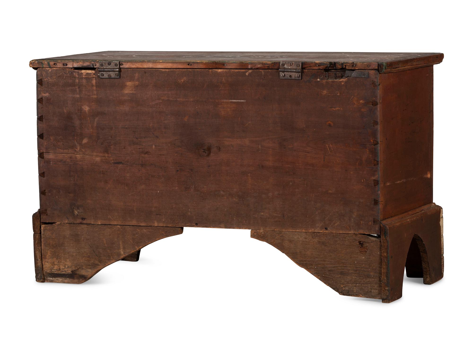 A Late Chippendale Painted Poplar Blanket Chest