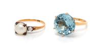 A Collection of Yellow Gold and Gemstone Rings,