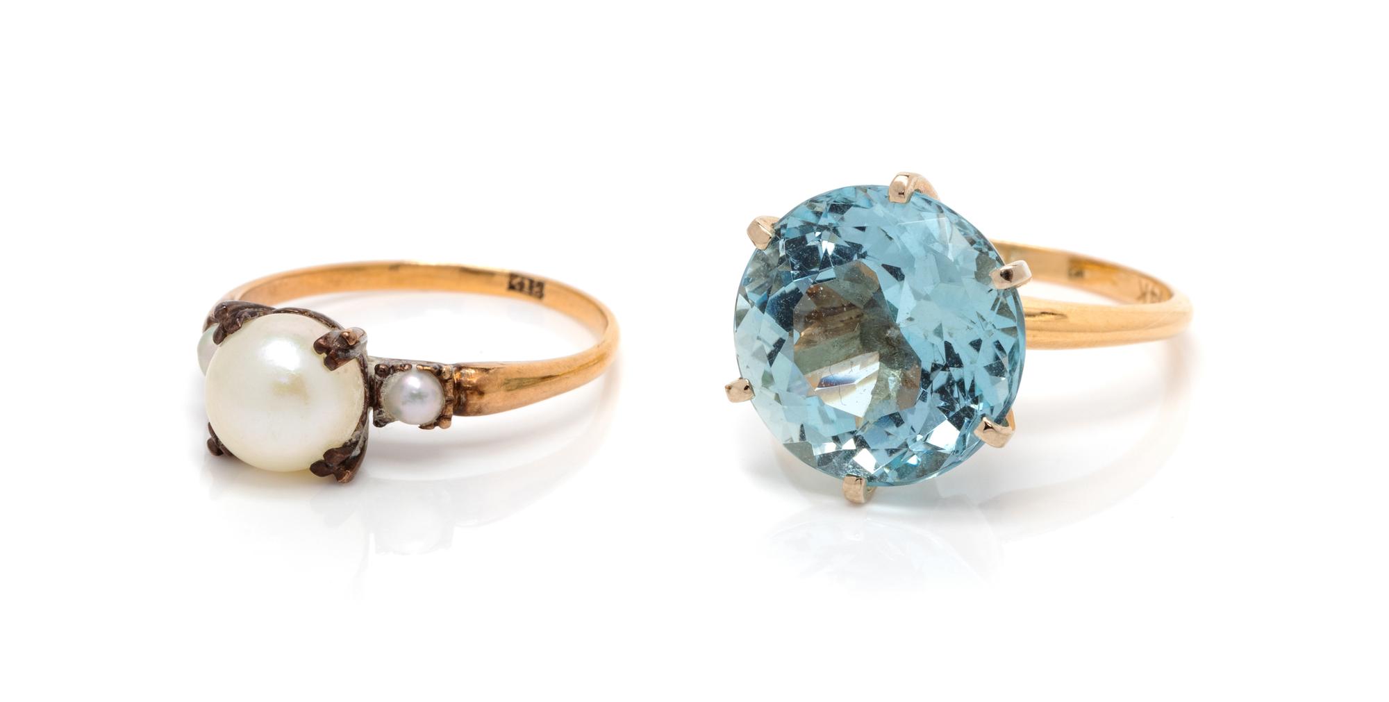 A Collection of Yellow Gold and Gemstone Rings,