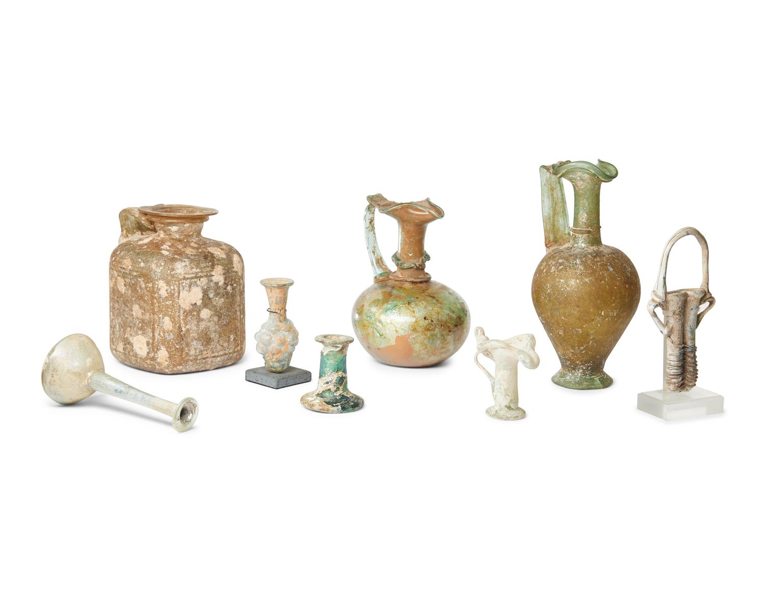 Eight Roman and Islamic Glass Vessels