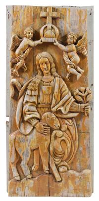 A Pair of Continental Carved Panels Height 67 1/4 x width 28 1/2 inches. — 19TH CENTURY