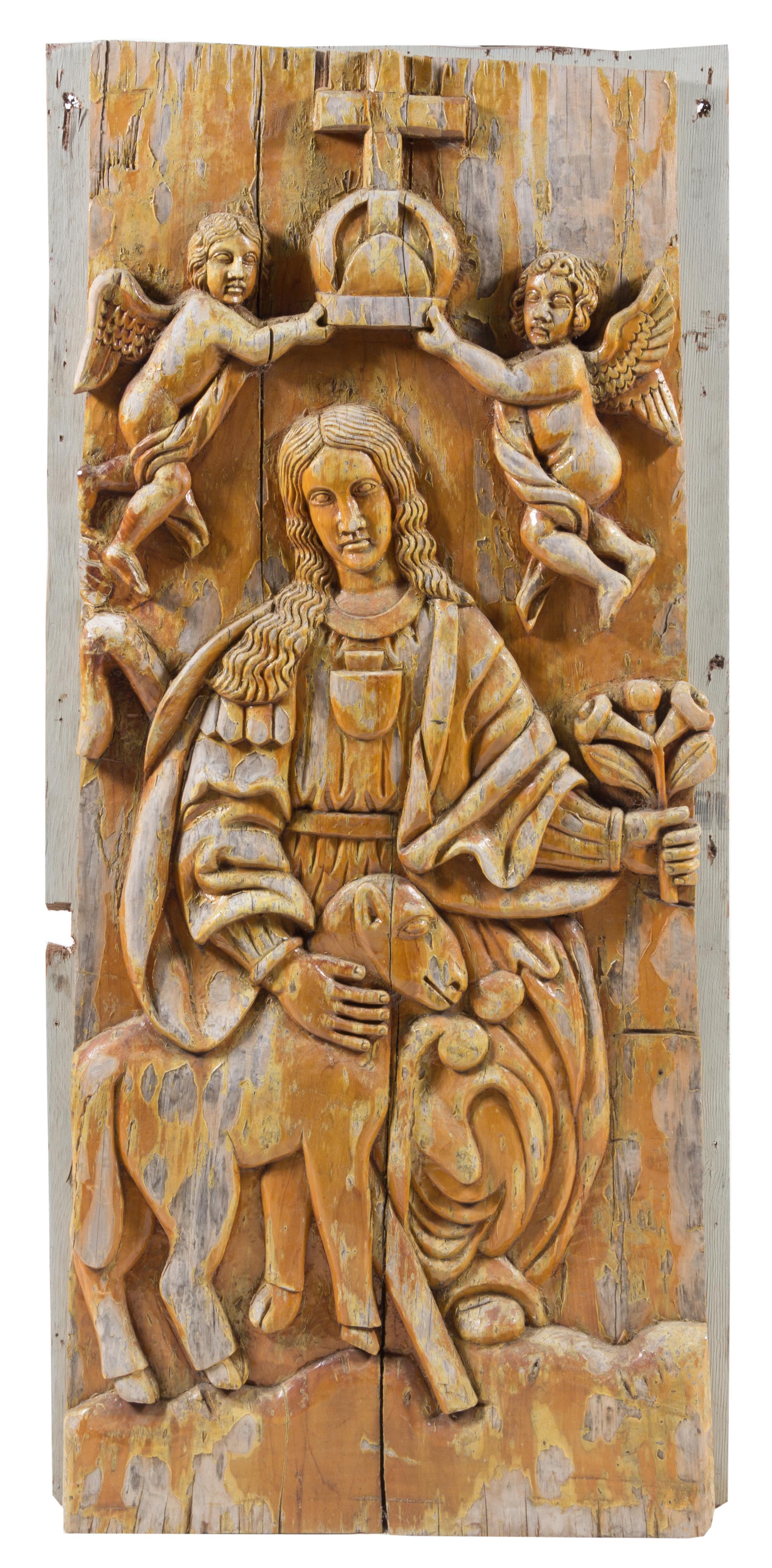 A Pair of Continental Carved Panels Height 67 1/4 x width 28 1/2 inches. — 19TH CENTURY