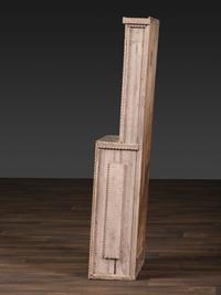 A Folk Art Granite Carved and Painted Wood Shelf Clock