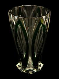 A Murano Green Overlay Clear Glass Vase signed Cenedese — 20th Century