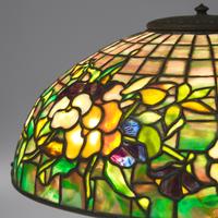 Bronze table lamp with Pansy shade