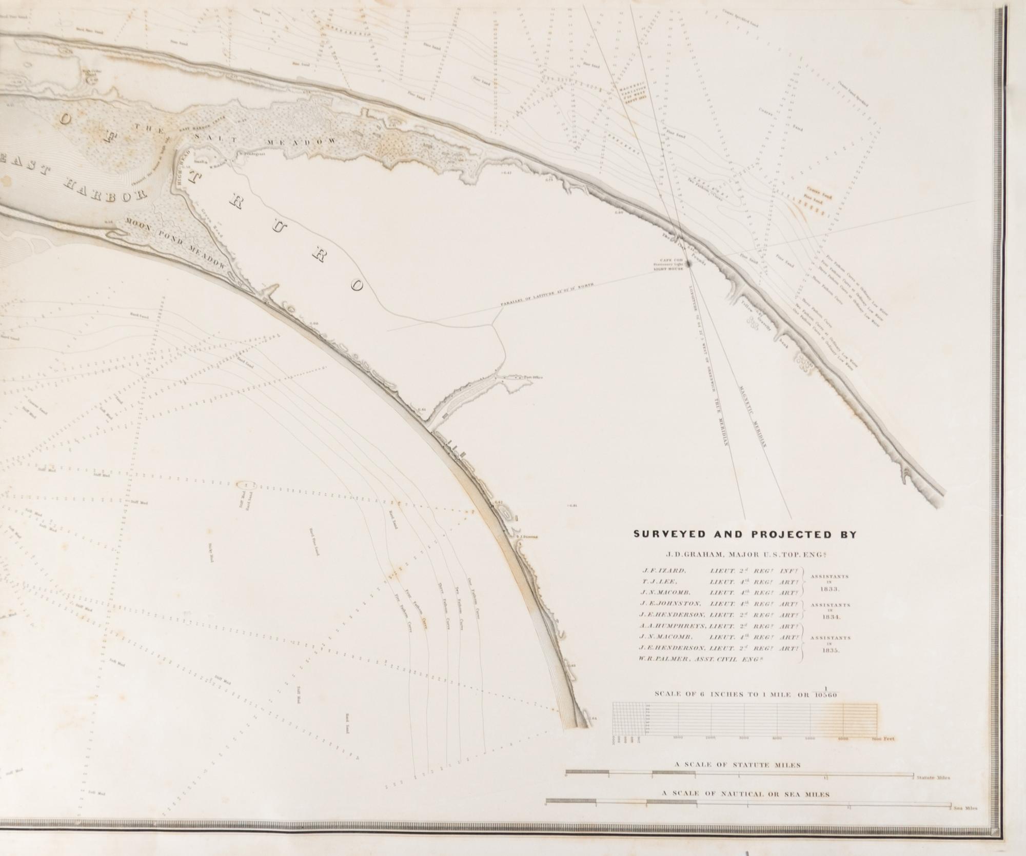 (MAP) UNITED STATES BUREAU OF TOPOGRAPHICAL ENGINEERS. A Map of the Extremity of Cape Cod.. Wash, 1836. Lg. 4-sheet eng. map.