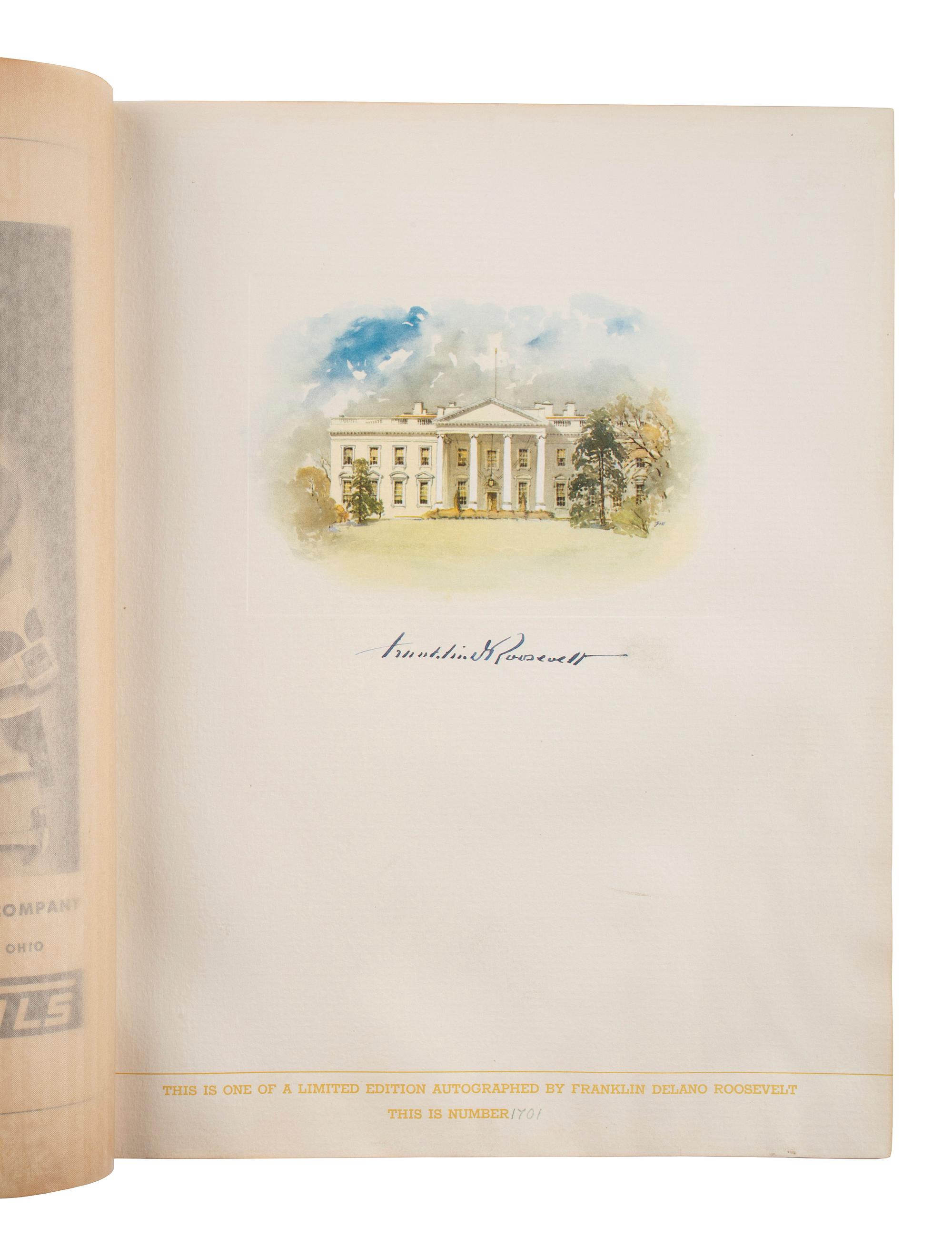 ROOSEVELT, Franklin D. (1882-1945). The Democratic Book 1936. N.p.: N.p., 1936.