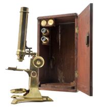 An English Brass Microscope Height 13 inches. — W. F. DURROCH, LONDON, 19TH CENTURY