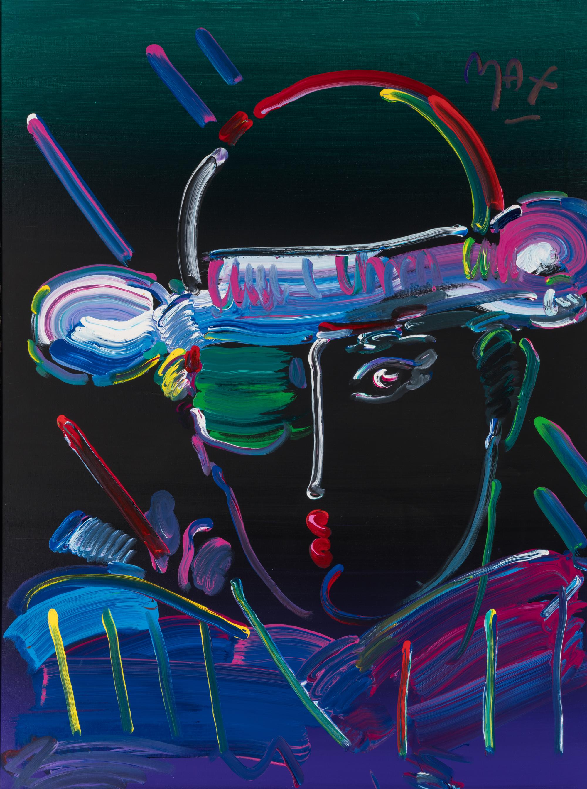 Zero on Black, 1990, Profile, and Lady Profile with Yellow Monk, 1989 (a group of three works)