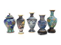 Eight Chinese and Japanese Cloisonné Enamel Articles