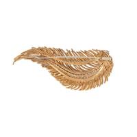 YELLOW GOLD AND DIAMOND FEATHER BROOCH