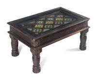 A Moroccan Tile-Inset Low Table