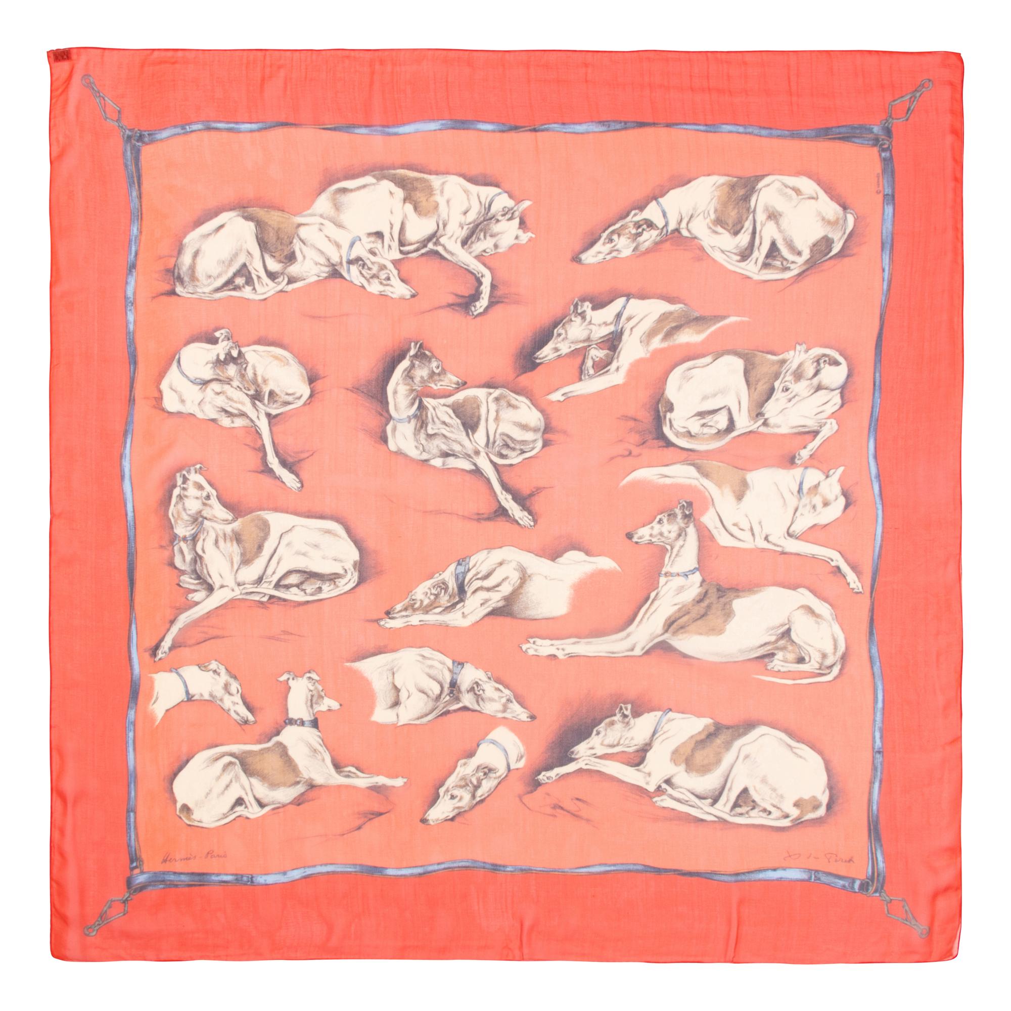 Four Hermès 90cm Silk Chiffon Scarves