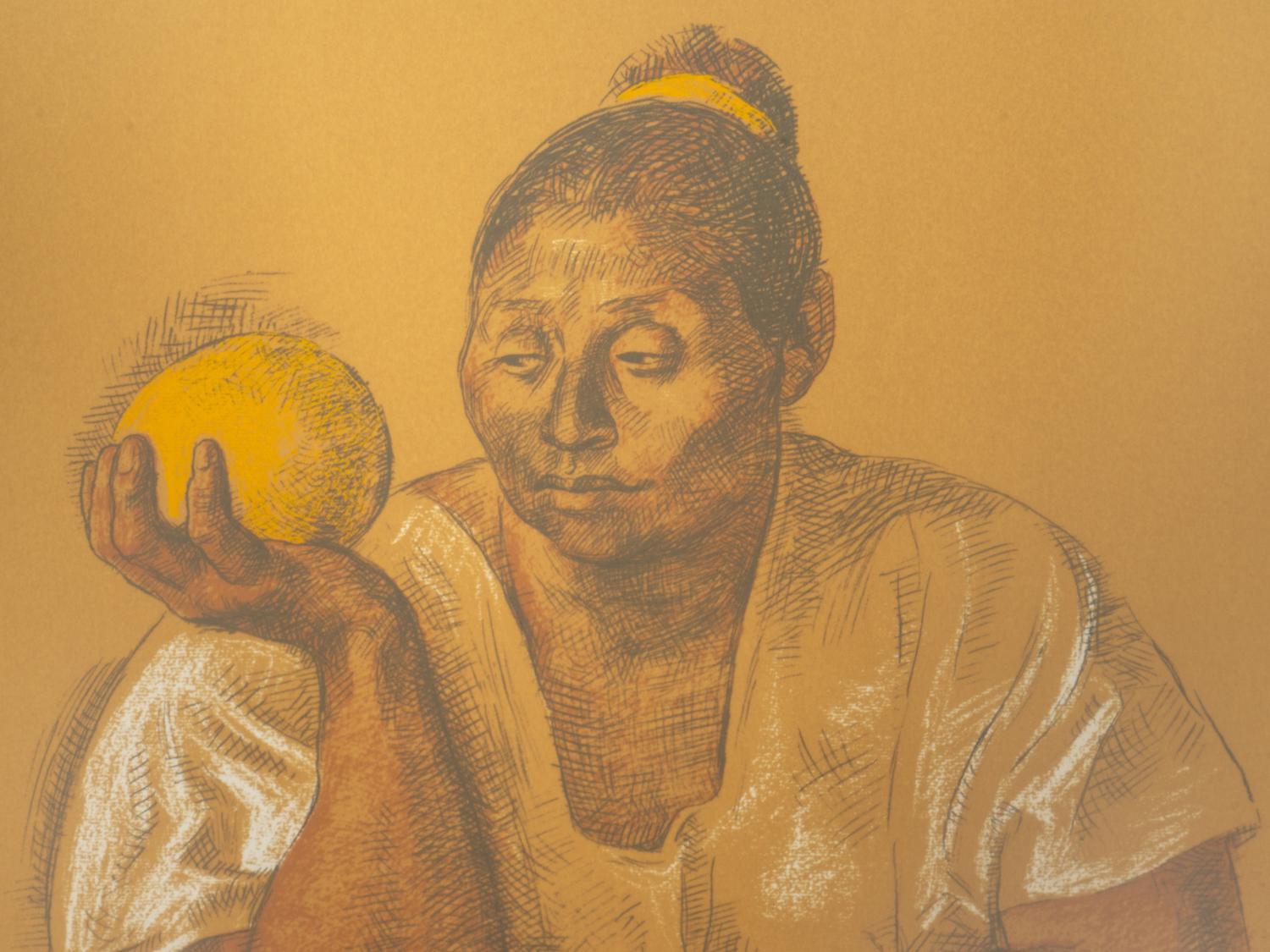 Mujer con naranja, 1974