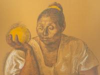 Mujer con naranja, 1974