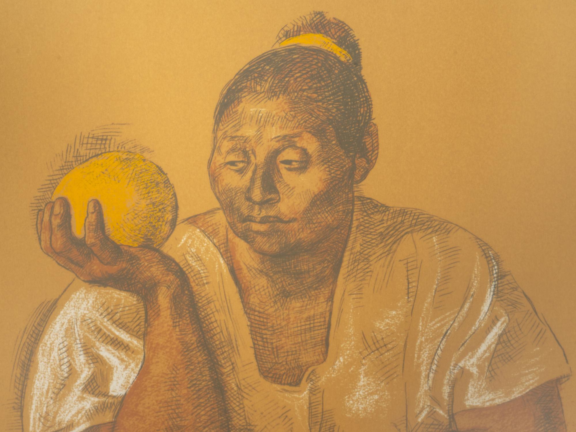Mujer con naranja, 1974