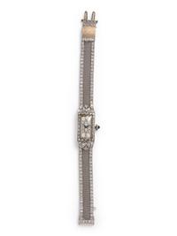 ANTIQUE, PLATINUM AND DIAMOND WRISTWATCH