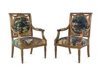 A Pair of Louis XVI Style Fauteuils