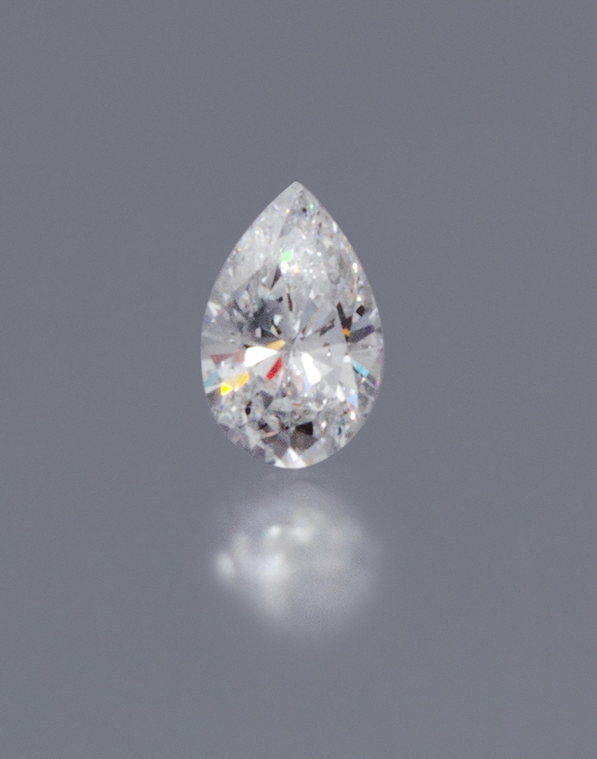 A 2.07 Carat Pear Shape Diamond,