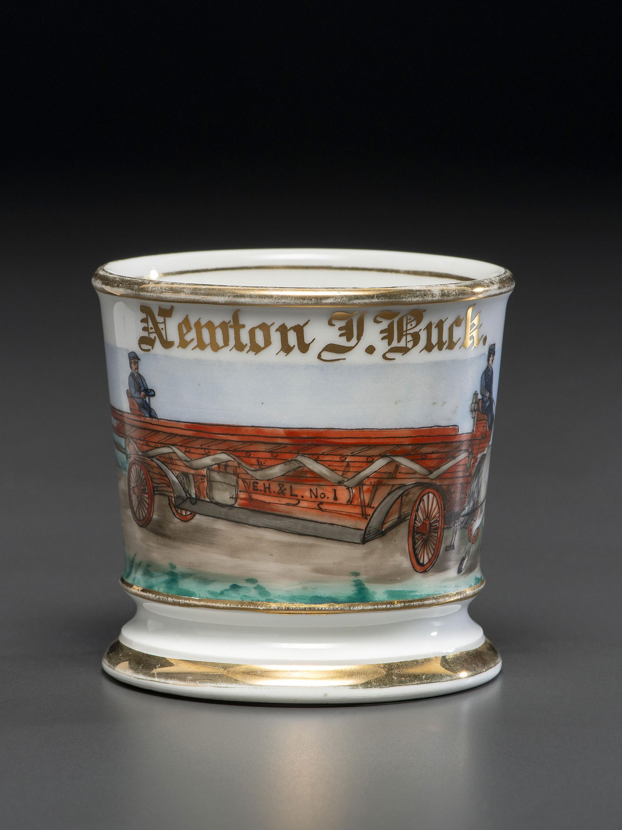 A Fireman's Porcelain Occupational Shaving Mug