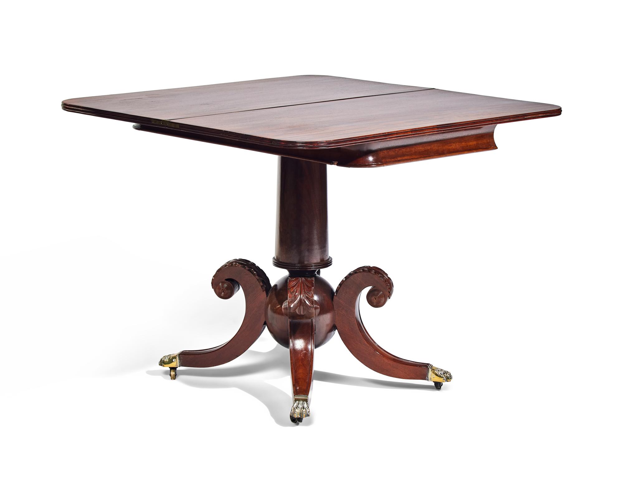 A Federal Carved Mahogany Card Table