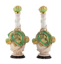A Pair of Continental Porcelain Decanters