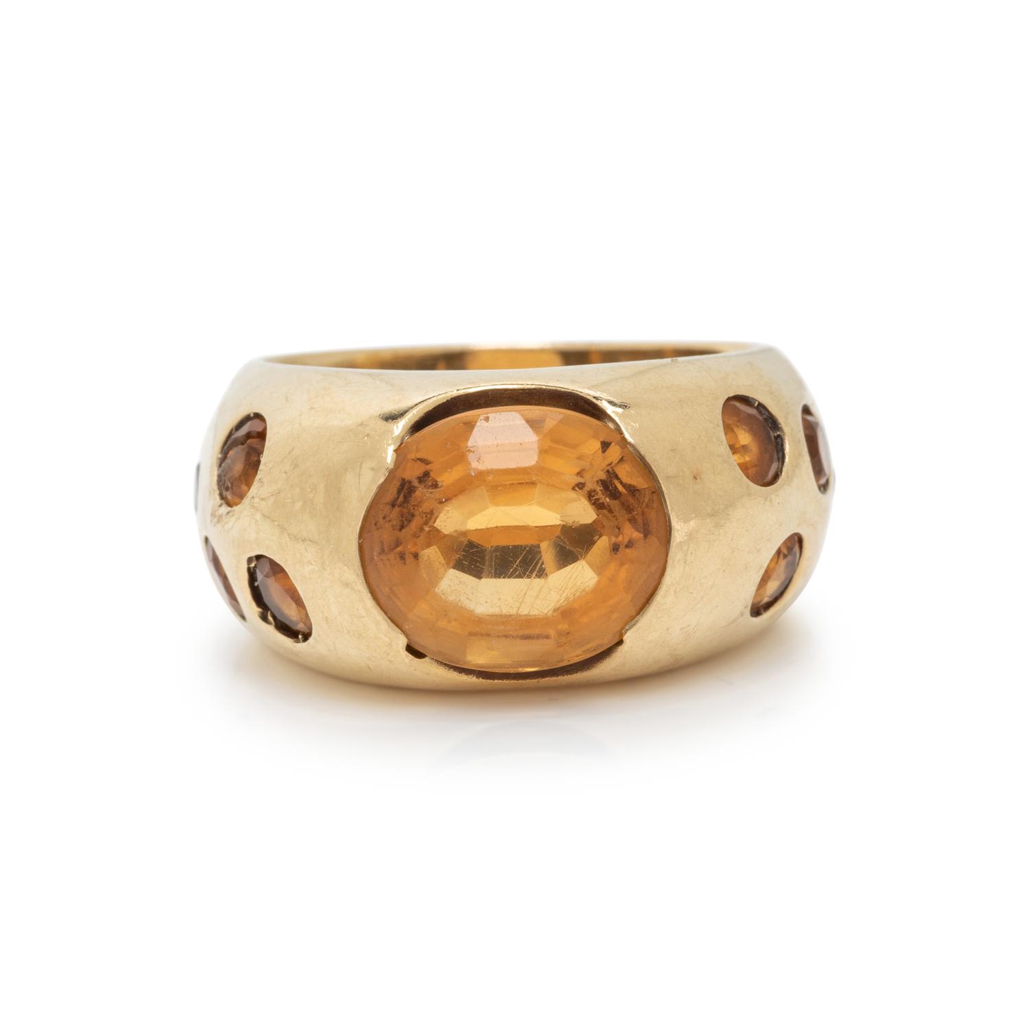 CITRINE AND YELLOW GOLD RING
