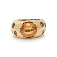 CITRINE AND YELLOW GOLD RING