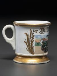A Laundryman's Porcelain Occupational Shaving Mug Belonging to David Leff