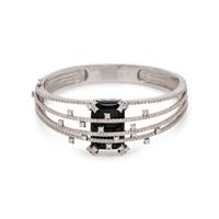 ONYX AND DIAMOND BANGLE BRACELET