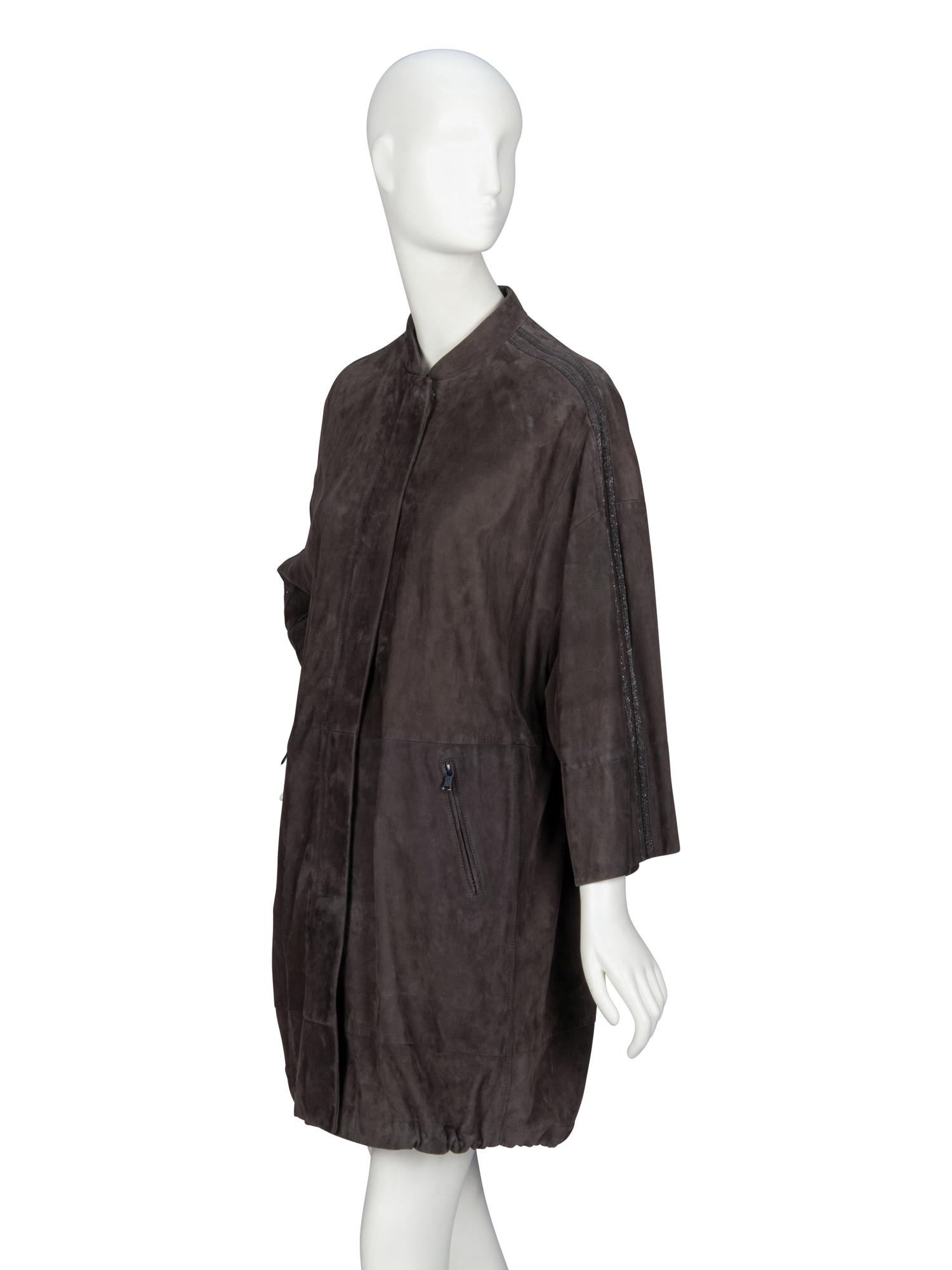Brunello Cucinelli, Grey Suede Jacket