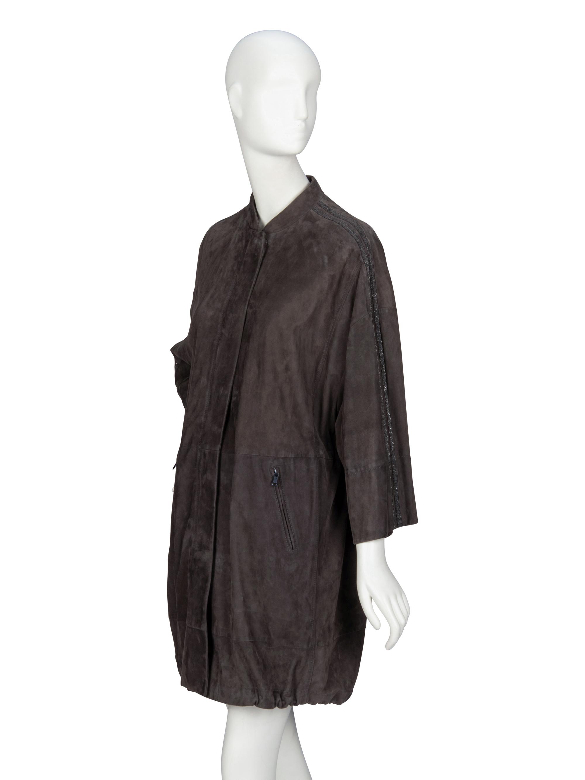 Brunello Cucinelli, Grey Suede Jacket