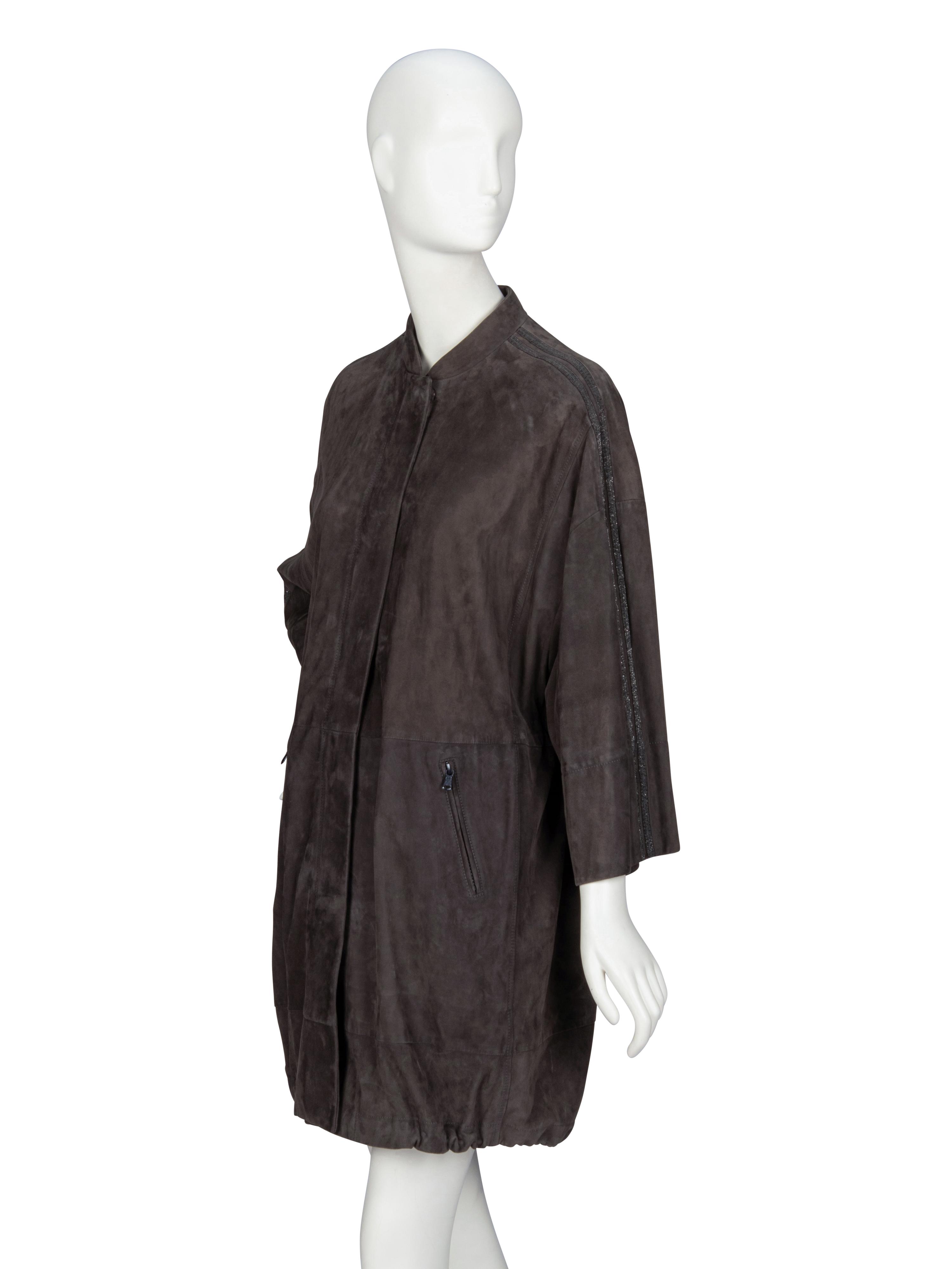Brunello Cucinelli, Grey Suede Jacket