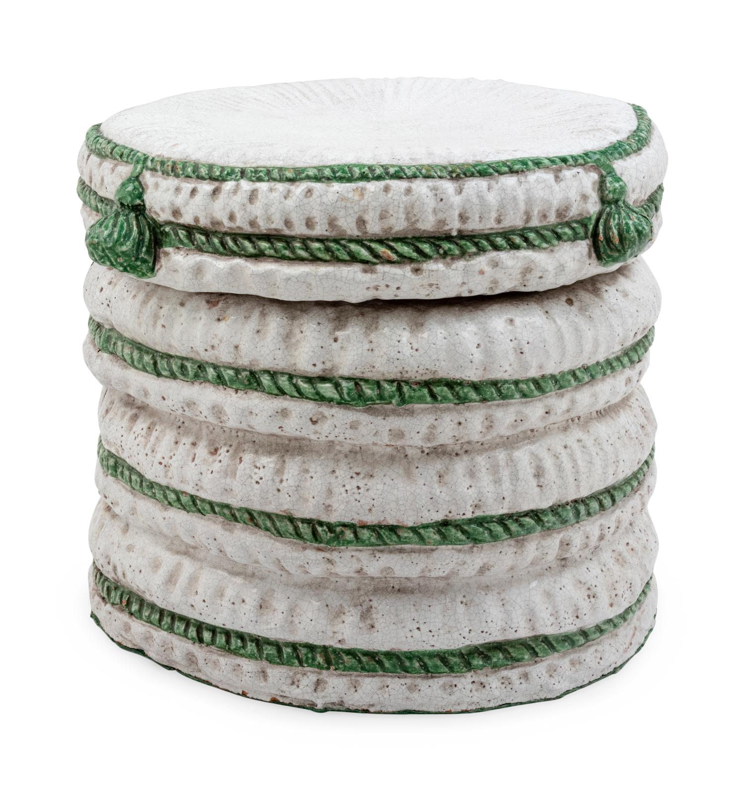 An Italian Glazed Ceramic Stool