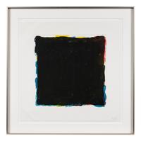 Red, Yellow, Blue and Black Irregular Brick Superimposed