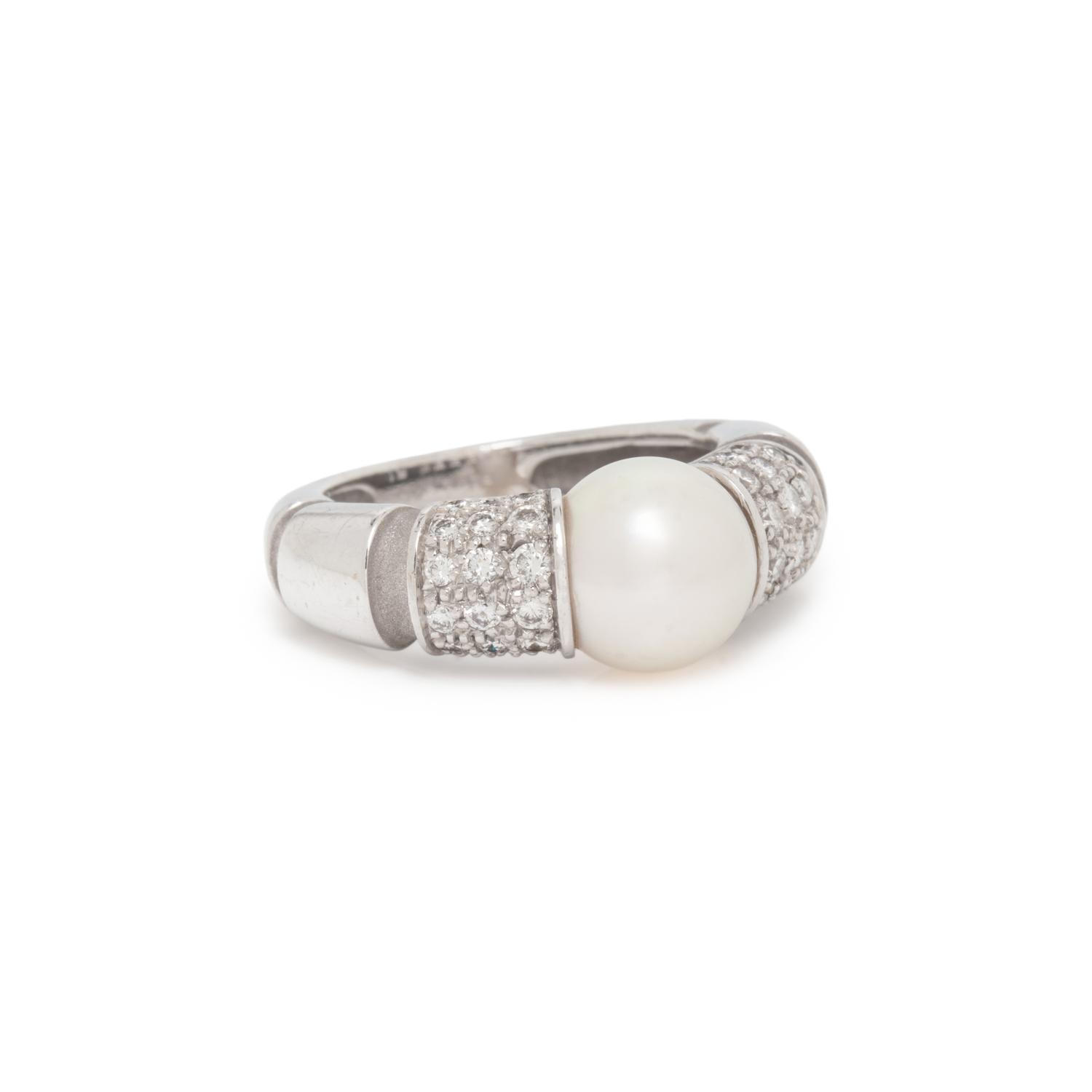 MAUBOUSSIN, PARIS, CULTURED PEARL AND DIAMOND RING