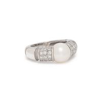 MAUBOUSSIN, PARIS, CULTURED PEARL AND DIAMOND RING